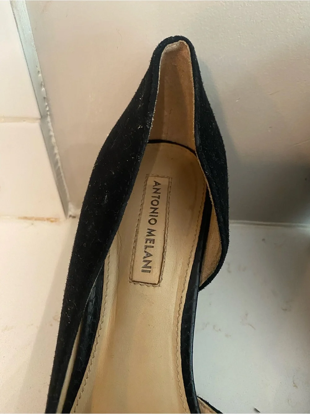 Antonio Melani Black Suede Wedges